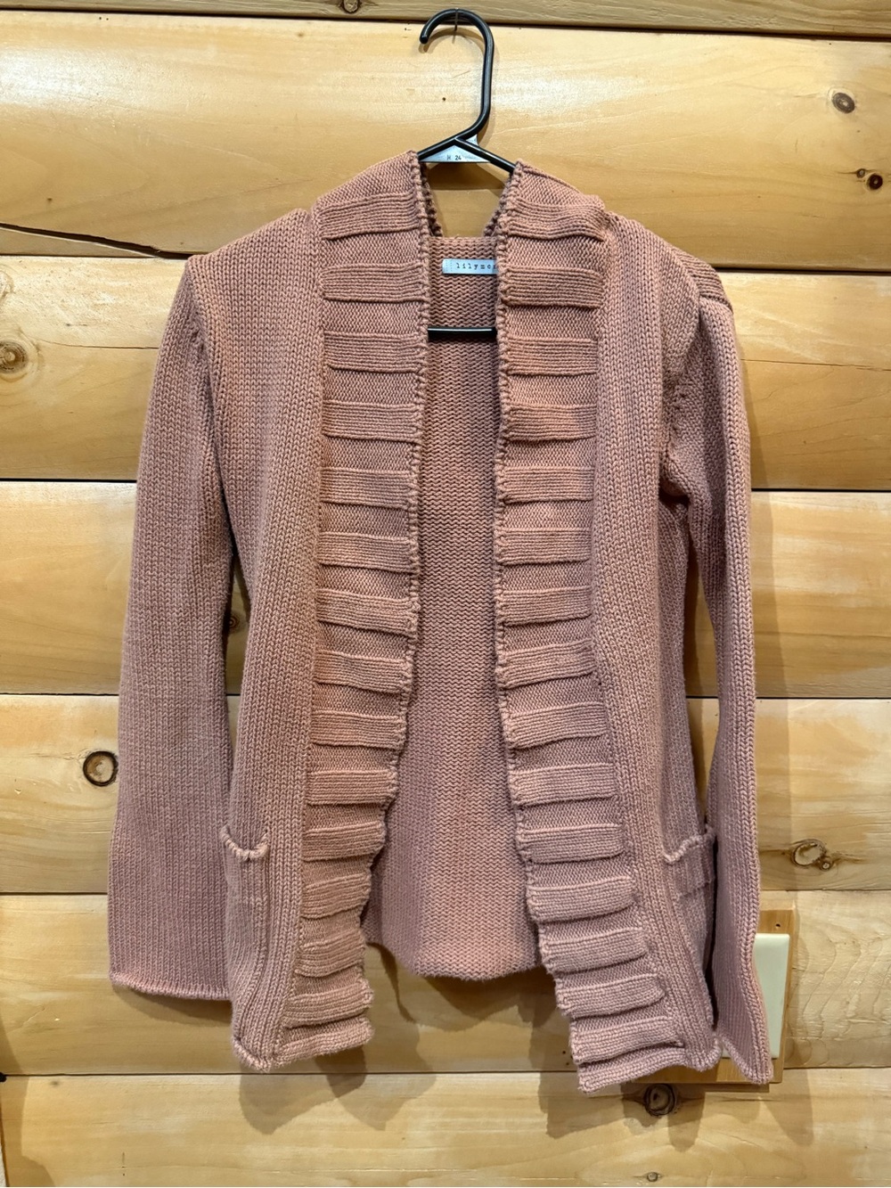 Classic Open-Front Knit Cardigan - Dusty Rose